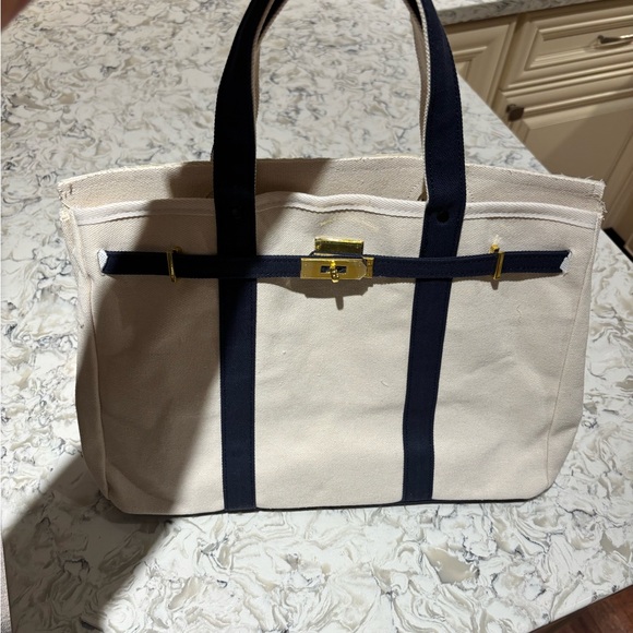 Canvas & Navy “Boatkin” Tote Bag - Picture 2 of 6